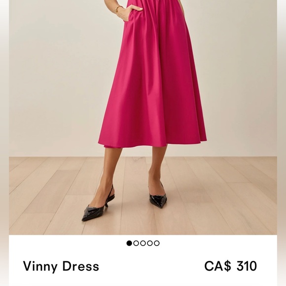 Reformation Vinny Dress Rhubarb - Picture 2 of 7